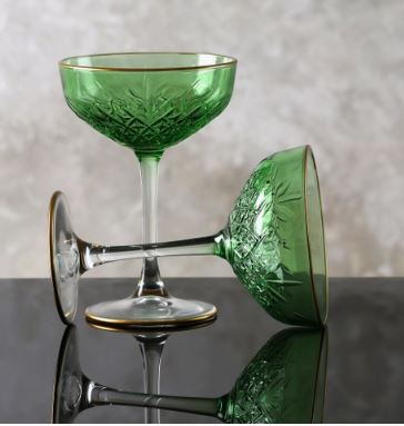 Copy of Copy of Crystal Coupe/Cocktail Glasses- Emerald