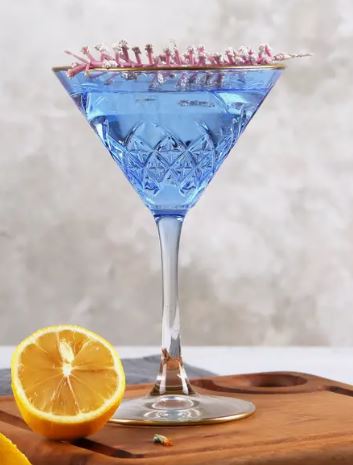 Crystal Martini Glasses - Blue