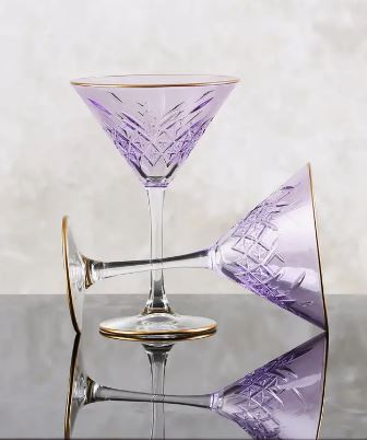 Crystal Martini Glasses - Lilac